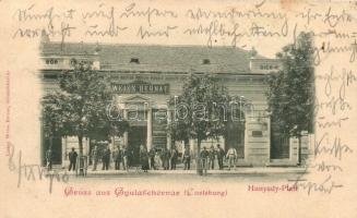Gyulafehérvár, Carlsburg; Hunyadi tér, Weiss Bernát kereskedése, kiadja Weiss Bernát / square, shop