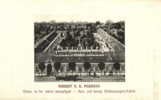 Pozsony, Pressburg, Bratislava; Hubert J. E. Udvari pezsgőgyára / champagne factory (vágott / cut)