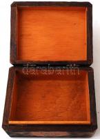 Sopron látképes festett fadoboz, szép állapotban, 13,5 cmx10,5x5,5 cm