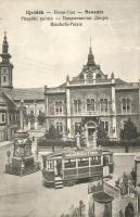 Újvidék, Novi Sad; Püspöki palota, villamos / bishops palace, tram (EK)