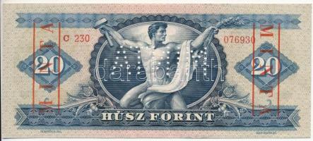 1962. 20Ft "MINTA" perforációval és felülnyomással, "C 230 076930" sorszámmal T:...