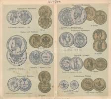 "Europa" 3db klf éremtábla a "Kartogr. Anstalt von G. Freytag&Berndt, Wien" ...