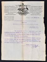 1924 Heros, Gép-autó-fa-fém árúgyár és kereskedelmi R.t, kérelme fejléces papíron sok okmánybélyegge...