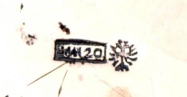 Jelzett fém edénytartó, kopott, 35×27 cm