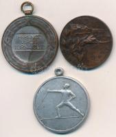 ~1910-1920. "Magyar Athlétikai Club 1875 / MAC" Br emlékérem (28mm) + "Ferencz Városi...