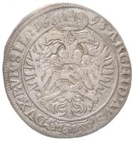 Német Államok / Szilézia 1693MMW 15kr Ag "I. Lipót" Boroszló (5,92g) T:2,2- / 
German Sta...