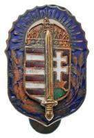 1920. Vitézi Jelvény zománcozott Br miniatűr gomblyukjelvénye GALMAPU G gyártói jelzéssel (17x12mm) T:2- zománchiba /  Hungary 1920. Badge of the Order of Vitéz enamelled Br button badge with makers mark GALMAPU G (17x12mm) C:VF enamel error NMK 334.
