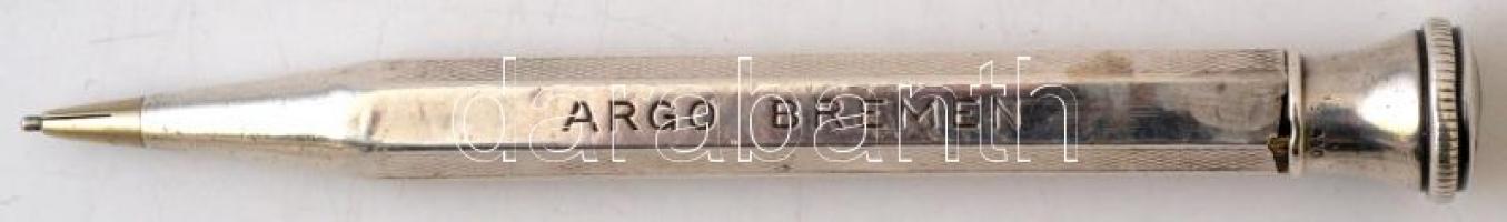 Argo Bremen ezüst (Ag.) ceruza, jelzett (900), a végén Argo vállalat zászlójával, h: 10 cm., bruttó:...
