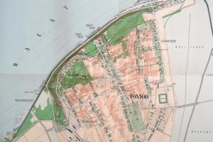 1929 Fonyód, Magyar Fürdőtérképek 13. M. KIr. Állami Térképészet, 44x49cm