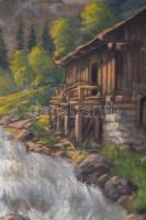 Reinprecht jelzéssel: Zúgó patak, olaj, vászon, antik fakeretben, 50x68 cm