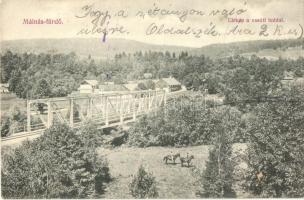 Málnásfürdő, Malnas-Bai; Látkép, vasúti híd / general view, railway bridge kis felületi sérülés / minor surface damage)