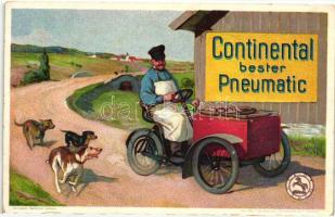 Continental bester Pneumatic, Continental Caoutschouc und Gutta Percha Compagnie, Hannover / Continental automobile tires advertisement, litho