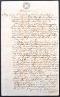 1853 Gróf Zigrai Fülöpné haszonbérleti szerződése ZEHN GULDEN  szignettás okmányon Székesfehérvár / ...