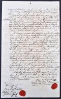1853 Gróf Zigrai Fülöpné haszonbérleti szerződése ZEHN GULDEN  szignettás okmányon Székesfehérvár / ...