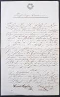 1853 Teljes okmány 10Ft  szignettával / Document with 10Ft signet