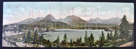 Tátra, Csorba tó, óriás panoráma képeslap / giant panoramacard (Rb)