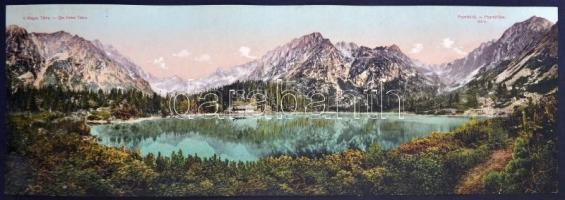 Tátra, Poprádi-tó, óriás panoráma képeslap / giant panoramacard (Rb)