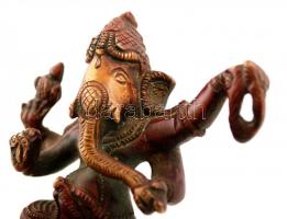 Ganesa patinázott bronz figura, m: 15 cm