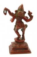 Ganesa patinázott bronz figura, m: 15 cm