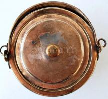 Alpakka jégtartó, dupla üveggel, jelzett, m:10 cm, d:10,5 cm