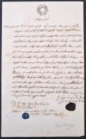 1851 Kötelező-levél Felső Tengerlicről 16G szignettával / Document from Felső Tengelic with 16G sign...