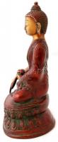 Gyógyító Buddha, patinázott bronz figura, m: 17 cm