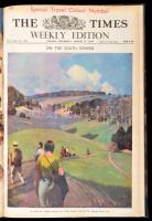 1933-1934: 3 db. The Times weekly edition, special colour szám. Kopottas félvászon kötésben, sok képpel illusztrálva, angol nyelven. / 1933-1934: three pieces of The Times weekly edition, special colour numbers, half linen-binding in worn condition, with a lot of pictures, in english language.