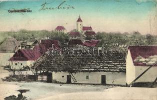 Garamkürtös,Trubín; Falu leégett (?) házzal / view with burnt down house