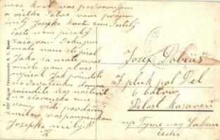 Garamkürtös,Trubín; Falu leégett (?) házzal / view with burnt down house