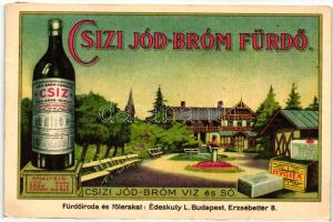 Csízfürdő, Cíz Kúpele; Jód-bróm-fürdő, forrásvíz reklám / Iodine-bromine spa, advertisement  (EB)