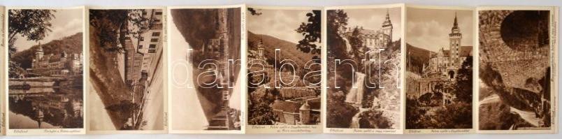 cca 1930-1940 Emlék Lillafüredről, Képes leporelló Lillafüredről, 19 kép, papír mappában, 10x15 cm