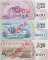 2016. "Tokaji Dukát" teljes helyi pénz sorozat: 500D + 1000D + 2000D + 5000D + 10.000D + 2...