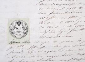 1856 4 oldalas okmány Csáktornyáról 8fl C.M. okmánybélyeggel (50.000) / Document from Csáktornya with 8fl C.M. fiscal stamp
