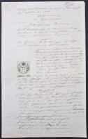 1856 4 oldalas okmány Csáktornyáról 8fl C.M. okmánybélyeggel (50.000) / Document from Csáktornya wit...