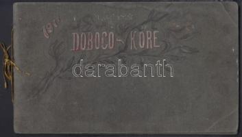 1911 Kirándulás "Dobogó-Kőre" fotóalbum 5 db fotóval, 14×10 cm