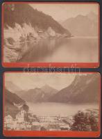 cca 1920 4 db. kabinetfotó Austriáról (Waidbruck, Ebensee, Gmunden vom Grünberg, Sonnenstein-tunnel Salzkammergutbahn), Salzburg, Würthle& Spinnhirn, 16x11 cm. / cca 1920 four pieces of cabinetphoto about Austria (Waidbruck, Ebensee, Gmunden vom Grünberg, Sonnenstein-tunnel Salzkammergutbahn), Salzburg, Würthle& Spinnhirn.