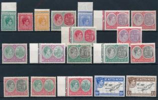 19 Definitive values with type varieties, 19 stamps, 19 db Forgalmi érték, közte típusváltozatok