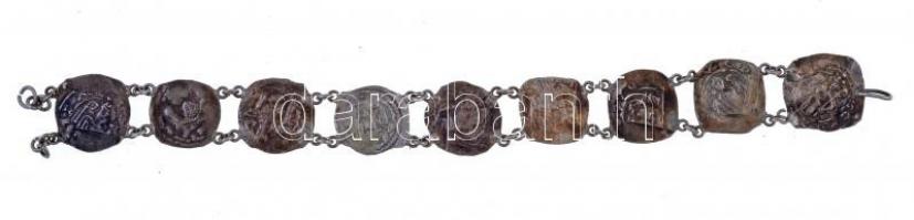 Ausztria ~1200. Friesachi denár Ag (9x) karláncként felfűzve T:2-
Austria ~1200. Friesach Denar Ag ...