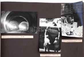 cca 1963 2-es metró építésének és az Erzsébet híd építésének fényképes dokumentációja, feliratozott ...