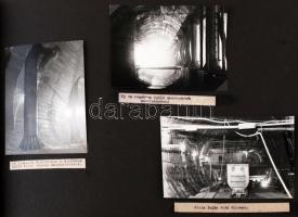 cca 1963 2-es metró építésének és az Erzsébet híd építésének fényképes dokumentációja, feliratozott ...