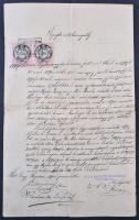 1890 Nyugta és törlési engedély Nagy-Kanizsáról 2 x 15Ft okmánybélyeggel 4 oldalas okmányon (36.000)...