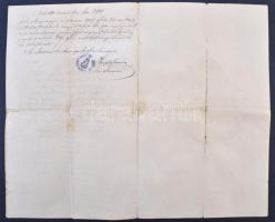 1890 Nyugta és törlési engedély Nagy-Kanizsáról 2 x 15Ft okmánybélyeggel 4 oldalas okmányon (36.000)...