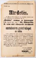 1921 Hirdetés telep fellállítás ügyében, VII. ker elüljárósága,  szélen szakadásokkal, 34x21cm