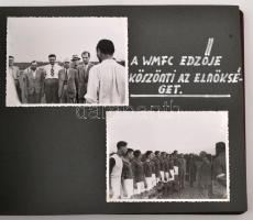 1940 A csepeli Weiss Manférd Művek focicsapatának albuma Garas Lajos igazgató részére összeállítva 24 db képpel. Festett borítóval.