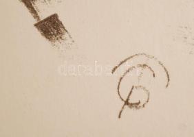 Molnár C. Pál (1894-1981): Ébredés, ofszet-karton, 30×21 cm