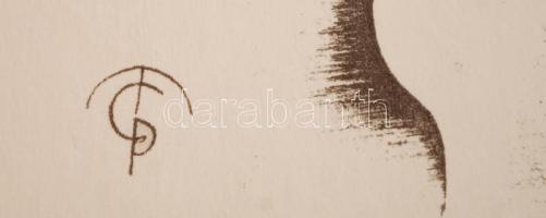 Molnár C. Pál (1894-1981): Úszómester, ofszet-karton, 29,5×21 cm