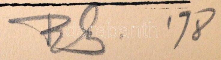 RS jelzéssel: Formák. Szitanyomat, papír, jelzett, 30x23 cm