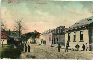Királyháza, Koroleve; Fő utca, Görög J. kiadása / main street (fl)