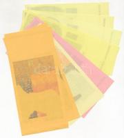 Horvátország ~1993. 5K + 50K + 200K + 500K + 1000K, mind előlapi színpróbák + 200K + 500K + 1000, mi...