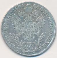 Ausztria 1806A 20kr Ag "I. Ferenc" (6,51g) T:2-
Austria 1806A 20 Kreuzer Ag "Franz I...